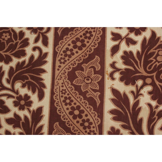 Antique 19th Century French Madder Brown Floral Printed Cotton Fabric C 1860 Chairish
