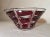 Vintage Bohemian Czech Centerpiece Cranberry Red Cut to Clear Glass Crystal Bowl For Sale In New York - Image 6 of 12