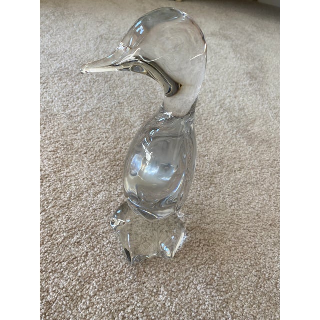 Mid-Century Art Deco Daum Crystal Water Bird Sculpture For Sale - Image 11 of 11