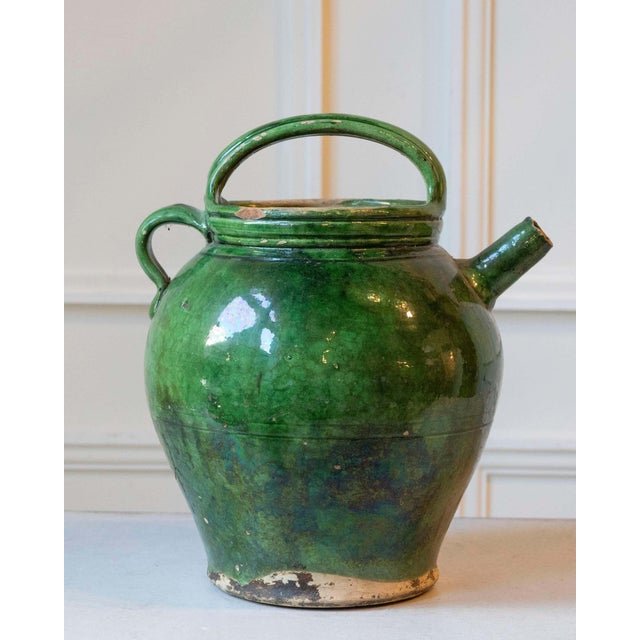 Green-Glazed Terracotta Jug, Late 19th–Early 20th Century For Sale In Atlanta - Image 6 of 10