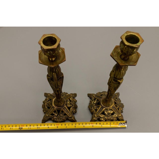 French Art Deco Bronze Candlesticks with Marabou Storks, 1930s, Set of 2 For Sale - Image 17 of 18