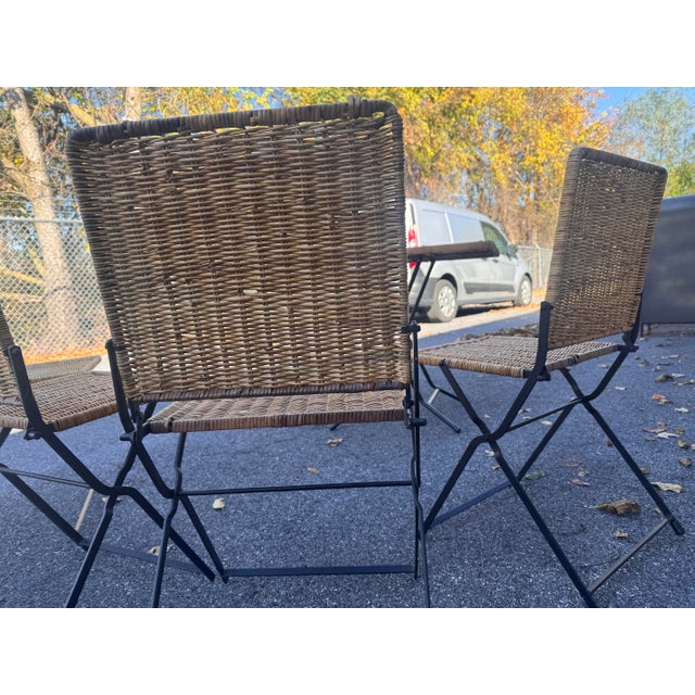 Vintage French Cafe Folding Dining Set Including 4 Chairs For Sale - Image 6 of 7