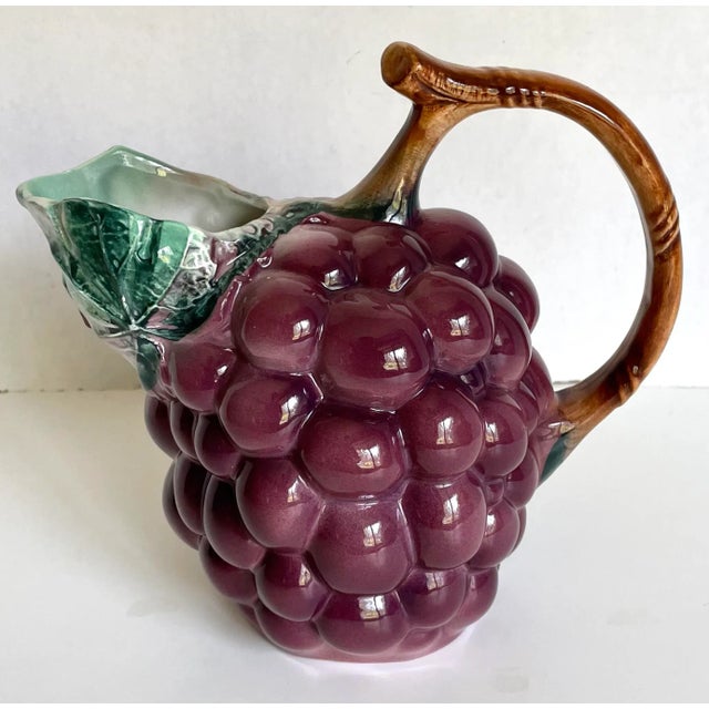 Vintage Italian Grape Figurative Ceramic Pitcher For Sale - Image 10 of 10