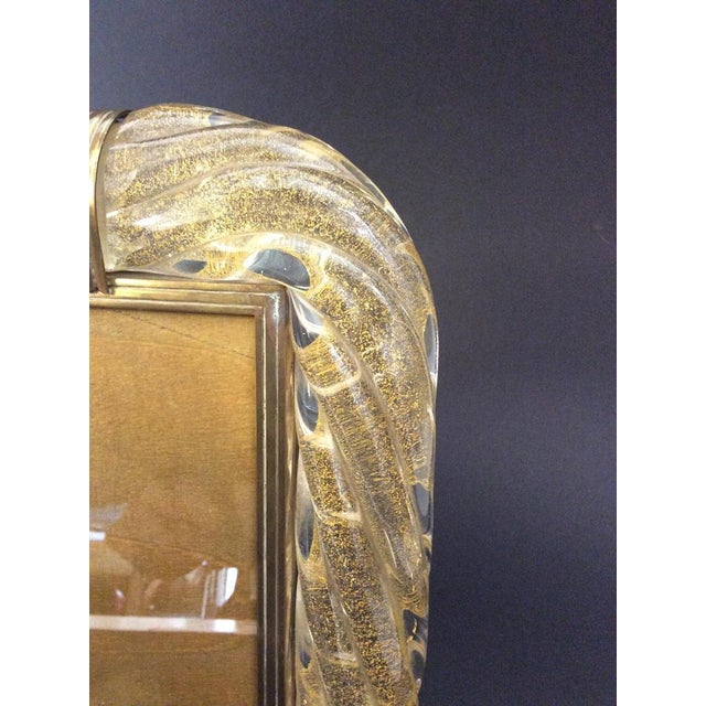 Murano Glass Photo Frame with Inclusion of Gold Leaf by Flavio Poli for Seguso Vetri D'Arte, 1940s For Sale - Image 6 of 8