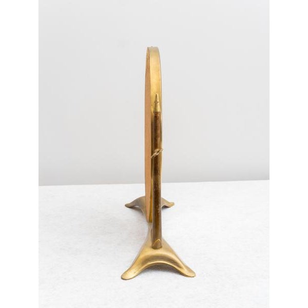 Metal Detail Oval Table Mirror, 1940s For Sale - Image 7 of 9