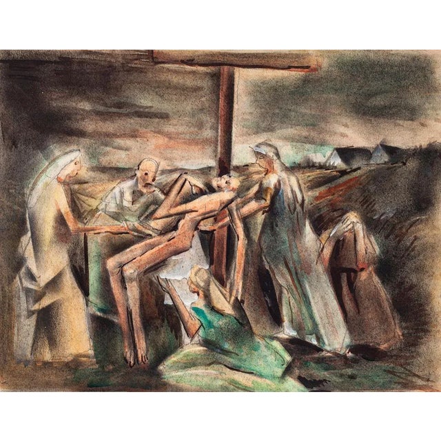 Unknown - Deposition of Christ - Original Mixed Media on Paper - 20th Century For Sale - Image 3 of 3