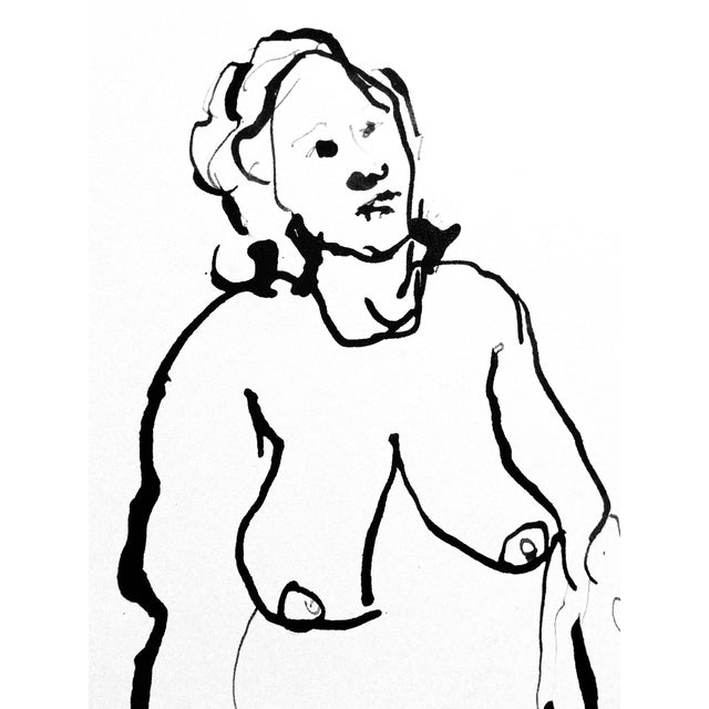 FREE Shipping: This ink drawing is very vibrant in the composition. It is a portrait and a full figure drawing. This...