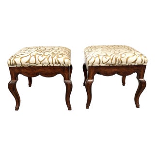 Early 20th Century Antique Queen Anne Style Ottomans - A Pair For Sale
