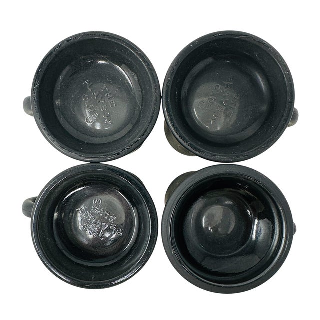 1960s the Playboy Club Matte Black & Gold Glass Beer Steins - Set of 4 For Sale - Image 14 of 14