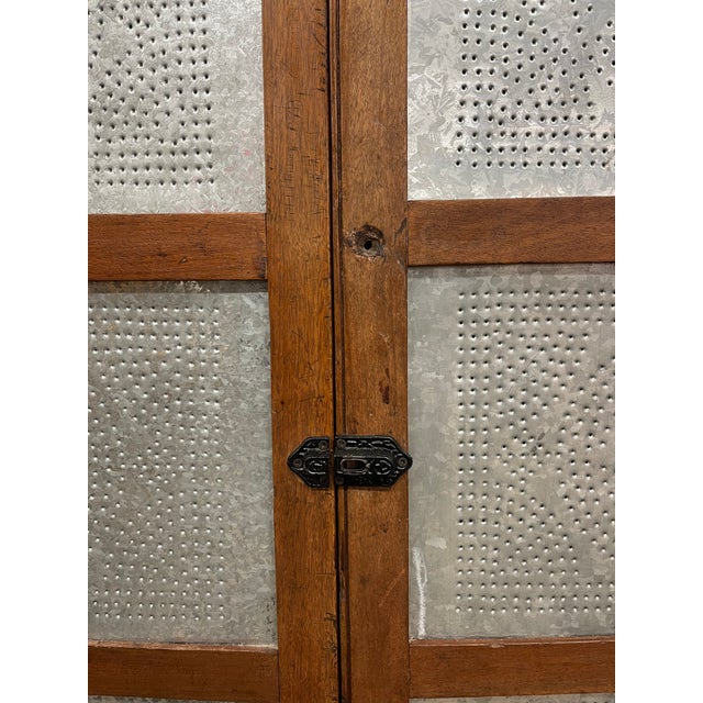 1970s Wood and Metal Pie Cabinet With Fixed Interior Shelves For Sale - Image 13 of 13