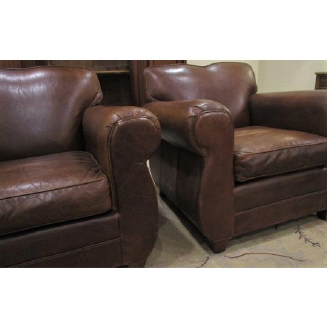 Pair Of Leather Chairs Restoration Hardware Mustache Chair Chairish