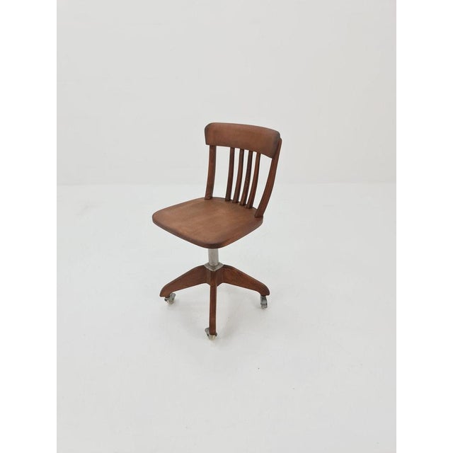 Bauhaus Swivel Office Chair in Wood by Der Ferderdreh, 1930s For Sale - Image 11 of 11