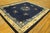Incredible Navy Background and Special Central Floral Antique Chinese Peking Rug For Sale - Image 4 of 12