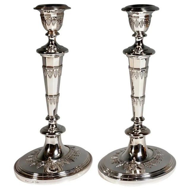 Silver Art Nouveau Viennese Silver Candleholders by Rudolf Steiner, 1900s, Set of 2 For Sale - Image 8 of 8