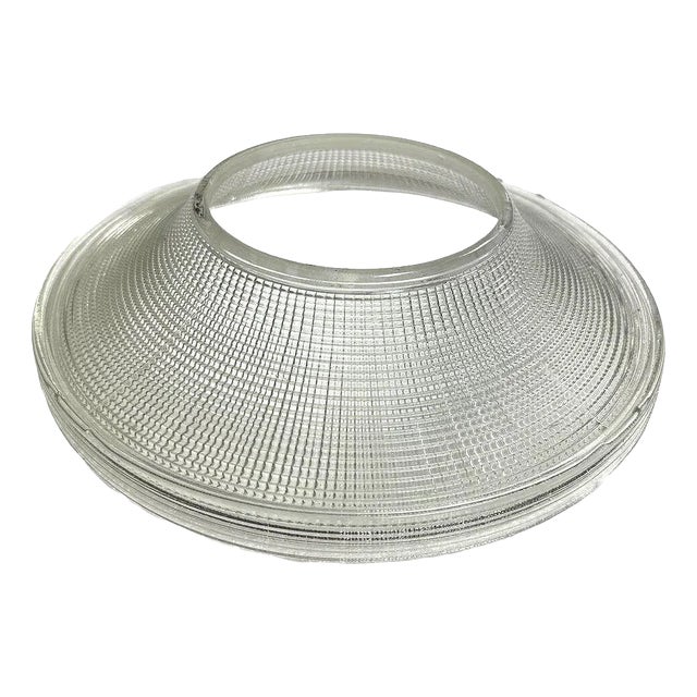 1940s Art Deco Industrial Holophane Ceiling Pendant Shade For Sale
