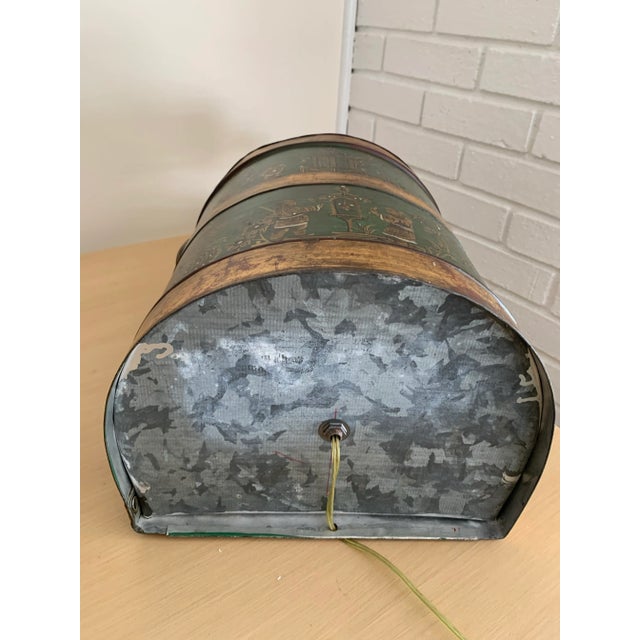 Metal Vintage English Export Hand Painted Tole Table Lamp For Sale - Image 7 of 7