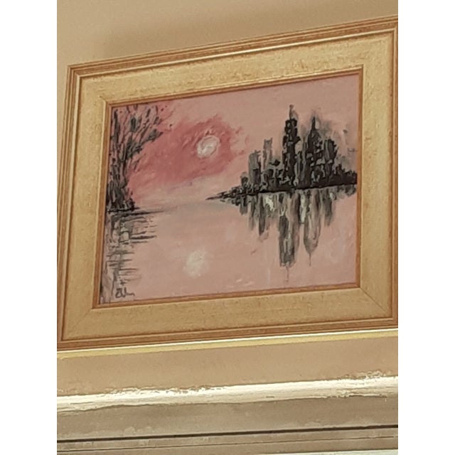 Contemporary Original Signed Painting-Celeste Plowden With Custom Silver Gilt Frame For Sale - Image 3 of 8