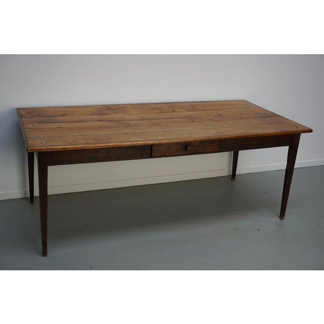 Early 20th Century French Rustic Oak Farmhouse Dining Table For Sale - Image 9 of 18