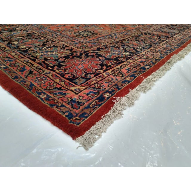 Textile 1930's Vintage Persian Kazvin Rug , 12' X 17'7" For Sale - Image 7 of 8