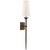 Iberia Single Sconce in Antique Bronze Leaf with Linen Shade Designer: Julie Neill Height: 26.5" Extension: 6" Backplate:...