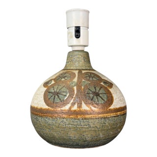 Søholm Keramik, Danish Modern, Beige Stoneware, Table Lamp, Denmark, 1960s For Sale