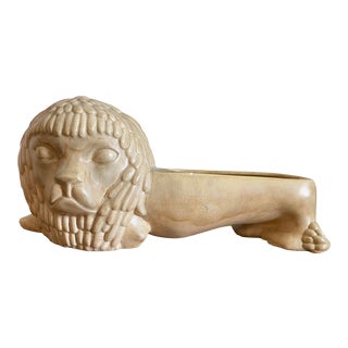 Mid Century Ceramic Lion Planter For Sale
