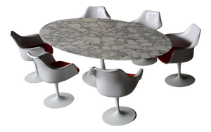 Dining Set by Eero Saarinen for Knoll International, USA, 1990s, Set of 7