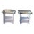 1980s Lloyd Loom Wicker Side Tables With Glass Tops—A Pair For Sale