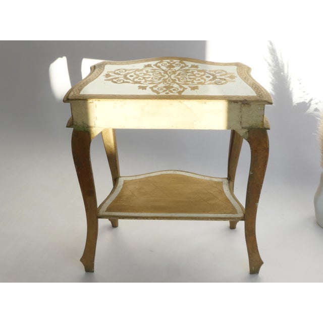 Gold Mid-Century Modern Gilded Florentine Wooden Entry Table, 1960s For Sale - Image 8 of 12