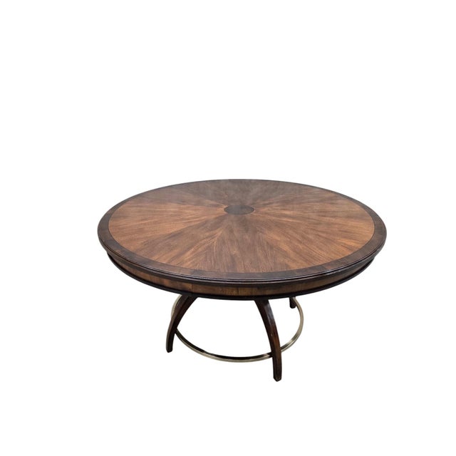 MCM Walnut Extension Dining Table With Sunburst Top For Sale - Image 12 of 12