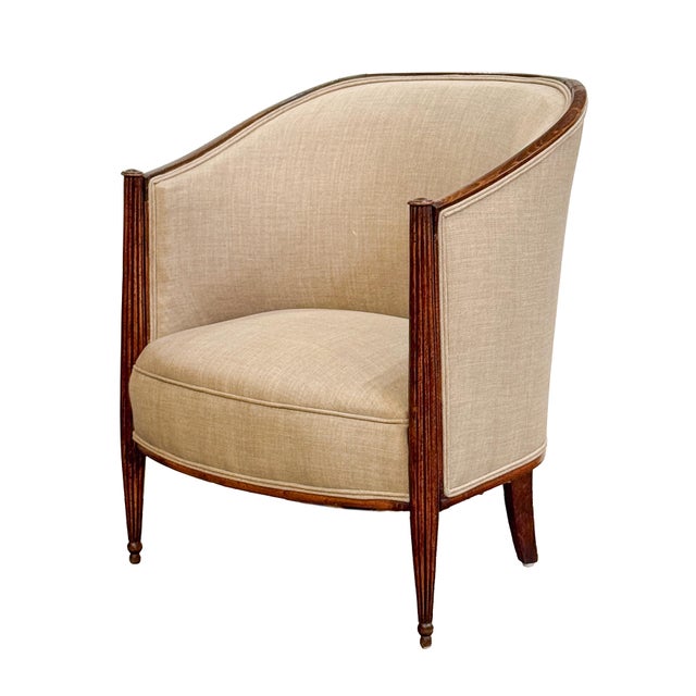 Pair of French Lounge Chairs in the Art Deco Style (Individually Priced) For Sale - Image 4 of 15