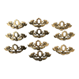 Vintage Keeler Cast Brass Chippendale Drawer Pulls Pattern 3997, Set of 10
