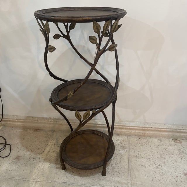 Three-Tiered Cast Iron Stand Pedestal For Sale - Image 10 of 10