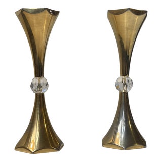 Mid-Century 24 Carat Gold Plated Candleholders by Hugo Asmussen, 1960s, Set of 2 For Sale