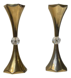 Mid-Century 24 Carat Gold Plated Candleholders by Hugo Asmussen, 1960s, Set of 2