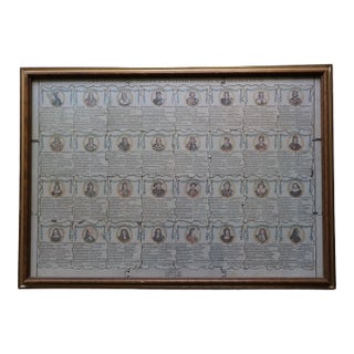 Circa 1970 Wallis English Royal History Wooden Puzzle, Framed For Sale