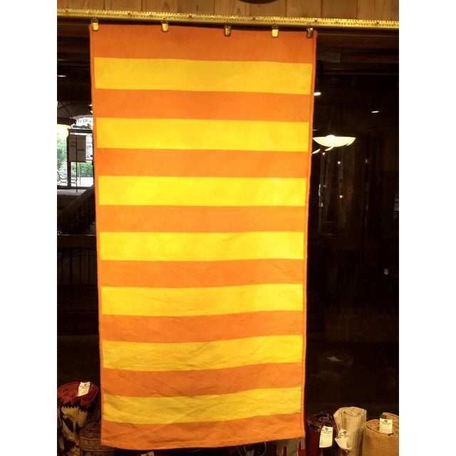 Moroccan Vintage Handwoven Moroccan Berber Kilim, Handwoven Stripe Pattern, Yellow & Orange, 3x5 For Sale - Image 3 of 3
