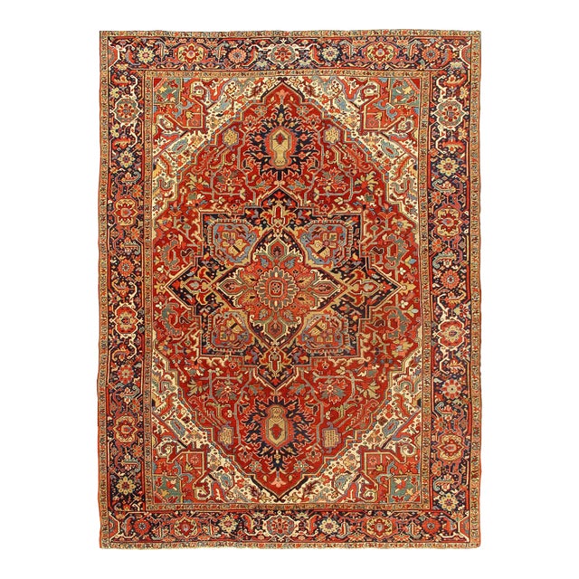 Pasargad DC Rust Color Antique Heriz Rug For Sale
