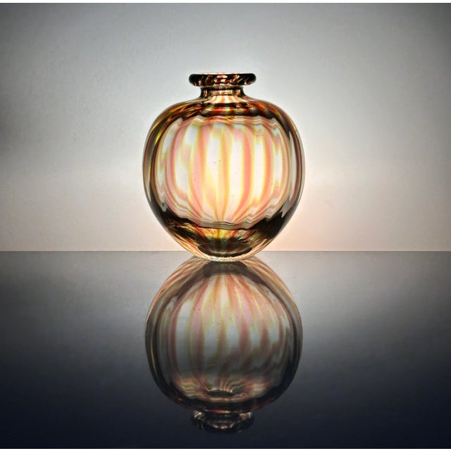 1980s Early Studio Glass Art Vase by Tchai Munch for Ebeltoft Glas, Denmark 1980s For Sale - Image 5 of 14