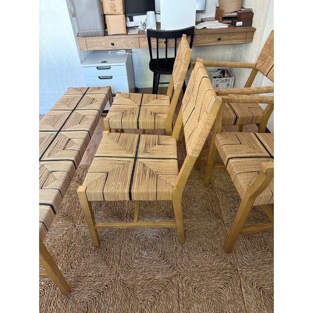 Tan Serena and Lily Carson Dining Chairs and Bench Set For Sale - Image 8 of 9