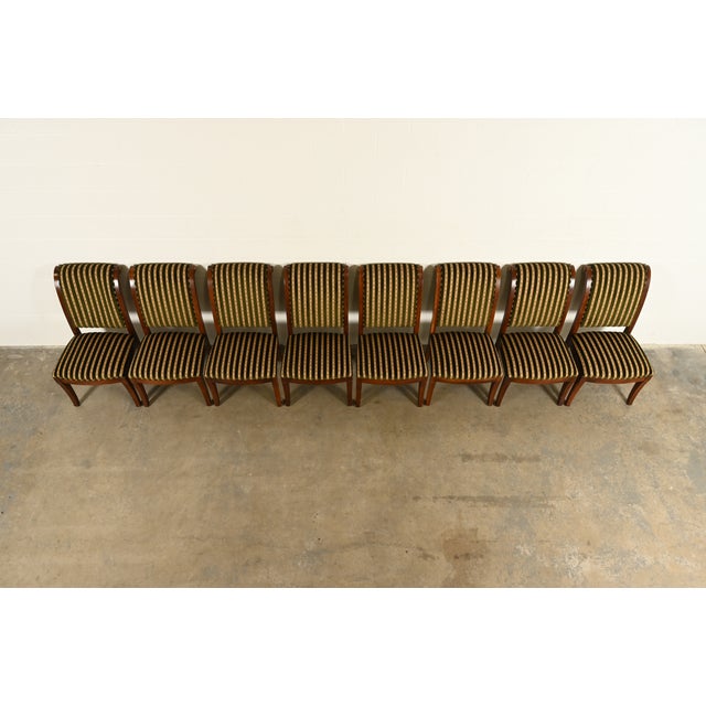 Late 20th Century Henredon French Empire Carved Mahogany Dining Chairs, Set of Eight For Sale - Image 5 of 14