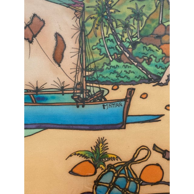 1991 French Polynesian Figurative Watercolor Paintings by Emmanuel Masson, Framed - Set of 2 For Sale In Minneapolis - Image 6 of 8