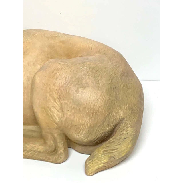 Late 19th Century Antique English Terracotta Recumbent Pug Dog For Sale - Image 4 of 10
