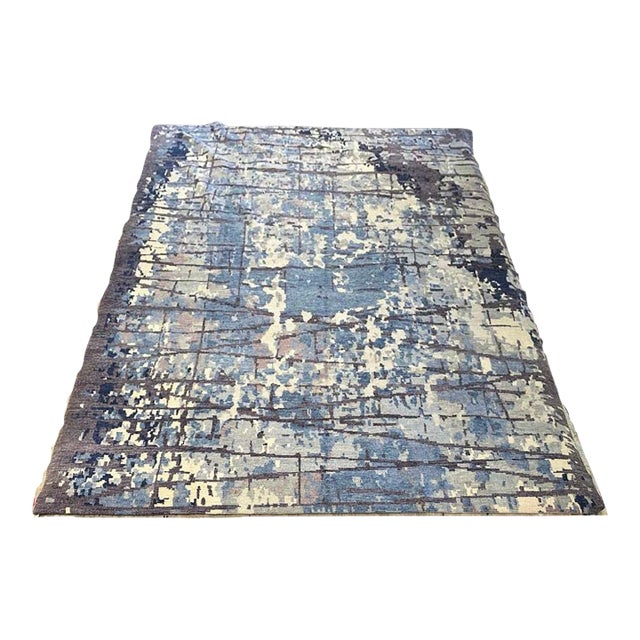 Modern Abstract Nepalese Handspun Wool Rug, 10x14 For Sale