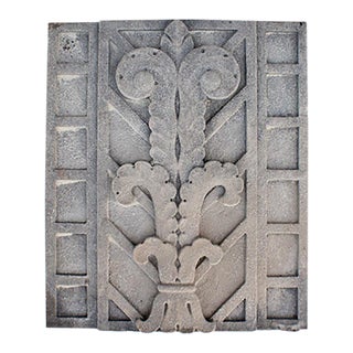 Carved Limestone Building Panel Art Deco For Sale