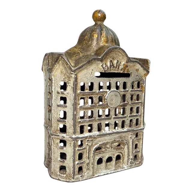 Antique a.c. Williams Cast Iron Domed Coin Still Bank Made in 1900-20 Nice Paint For Sale