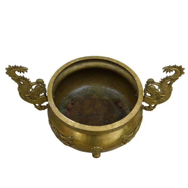 Antique Chinese Bronze Dragon Temple Incense Burner For Sale - Image 9 of 13