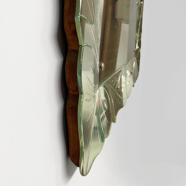 Italian Art Deco Mirror by Luigi Brusotti for La Permanente Mobili, 1940s For Sale - Image 4 of 15
