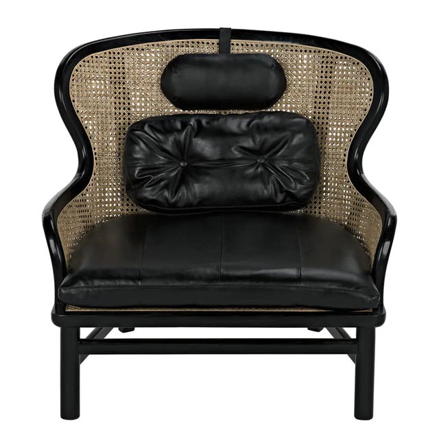 Noir NOIR Marabu Chair, Charcoal Black with Leather For Sale - Image 4 of 5
