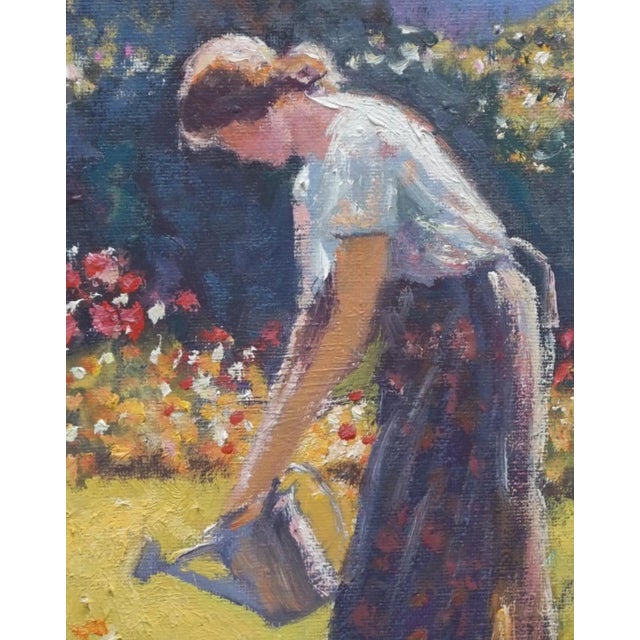 Original oil painting by Sean Wu, In the sunny garden